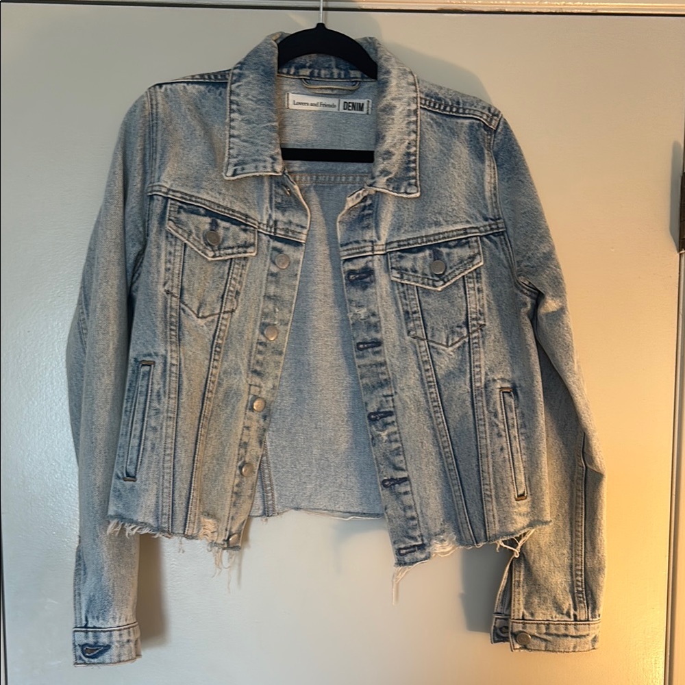 Lovers + Friends Blue Jean Jacket Cropped Classic